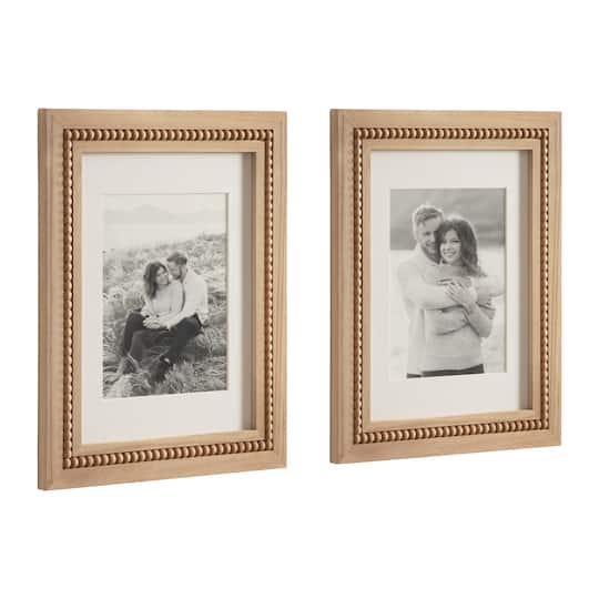 Kate and Laurel 11" x 14" Natural Brown Sorell Photo Frames with 8" x 10" Mat, 2ct.